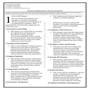 Human Resource Management Preview